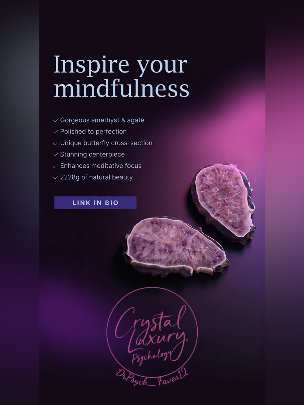 Amethyst & Agate Butterfly Wings - AMYAGTWINGS-001